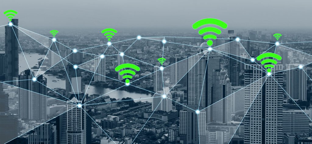 Imagen de representativa de red de internet en la ciudad